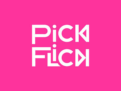 PickFlick forward logo logotype logotypes pick pink type type art type design