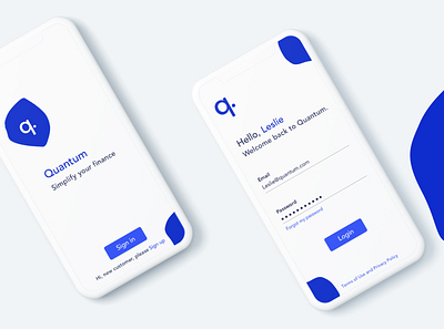 Quantum app app branding clean design mobileapp product ui ux