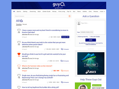 GuyQ clean community discovery forum interactive ui ux