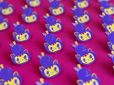 Enamel Purple Cat