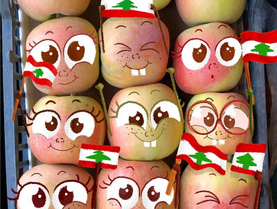 Buy Local! Support Lebanese apples animation digital illustration illustration vector