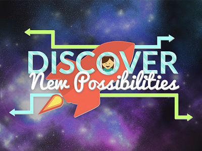 Discover New Possibilities motivational rocket space