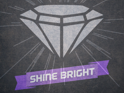 Shine Bright bright diamond logo rays scroll shine