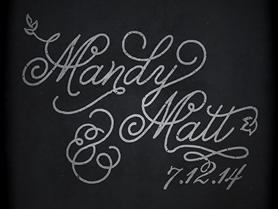 Mandy & Matt (Rough) floral script scrolls swirls wedding