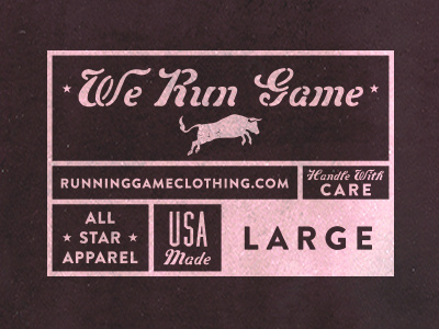RGC Size Tag apparel clothing size tag