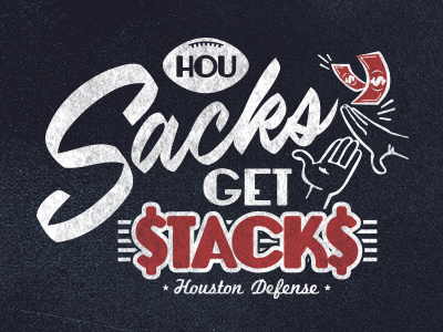 Sacks Get Stacks Tee Design clip art football houston retro sacks shirt stacks