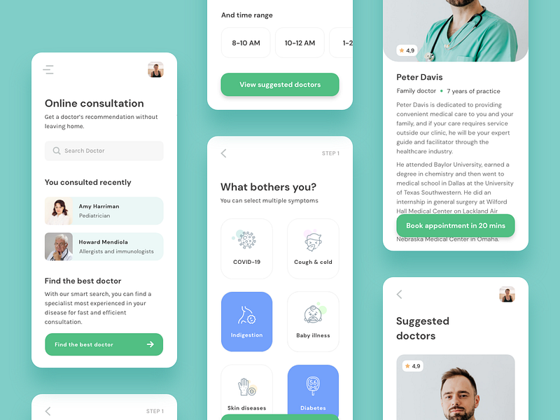 Find Therapist app concept by Maria Kosiakova on Dribbble