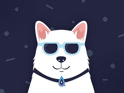 Elixir Club Dog for Stickers animal cool cute dog flat illustration glasses illustration simple white dog