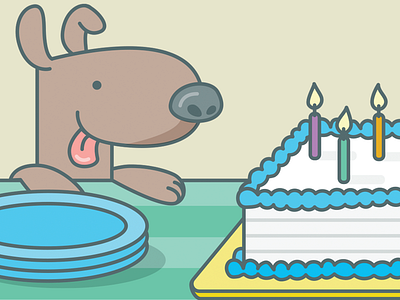 Eat Cake cake dog fun illustration marketing web