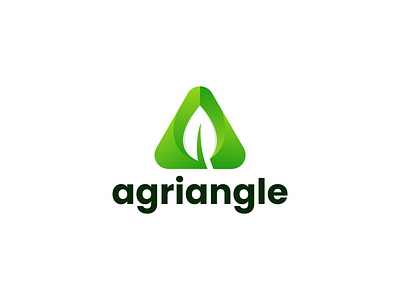 agriangle 3d branding eco graphic design green leaf leaves logo