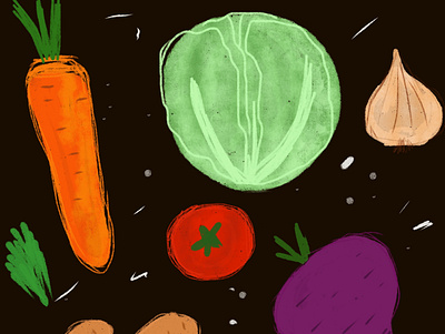 vegetables for cooking borsch design illustration