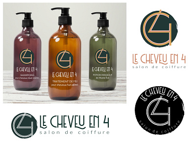 C4 (Le Cheveu en 4) / Hair Salon Logo Design