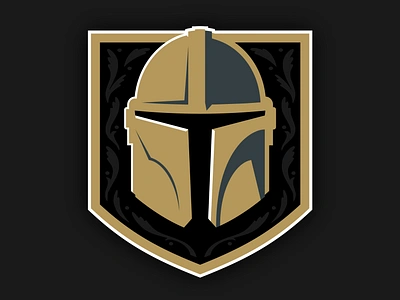 VGK x Mandalorian golden knights helmet hockey logo mandalorian mashup nhl sports star wars vegas