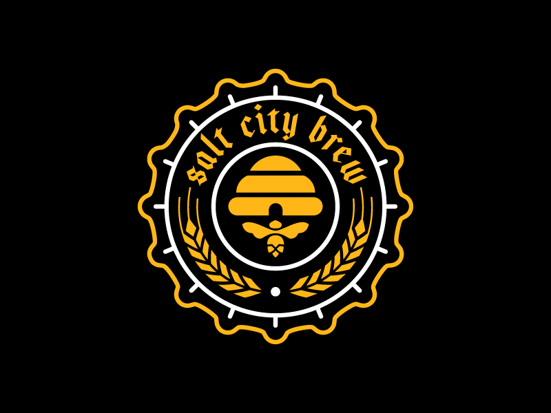 Salt City Brew - The Brew Review badge bee bee hive beer emblem hop icon micro brew salt lake utah
