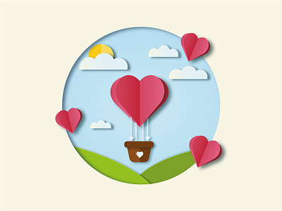 Valentines day card 3d adobe illustrator balloon card design graphic design heart illustration love ui valentines day vector
