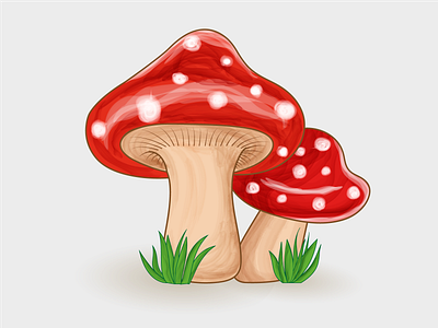 Red mushrooms adobe illustrator amanita design graphic design illustration red mushrooms vector