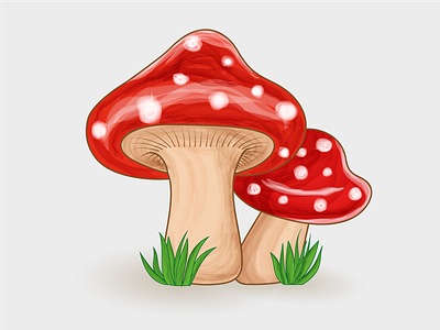 Red mushrooms