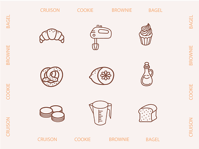 Bakery Candy & Bread Icons icons bakery icons food