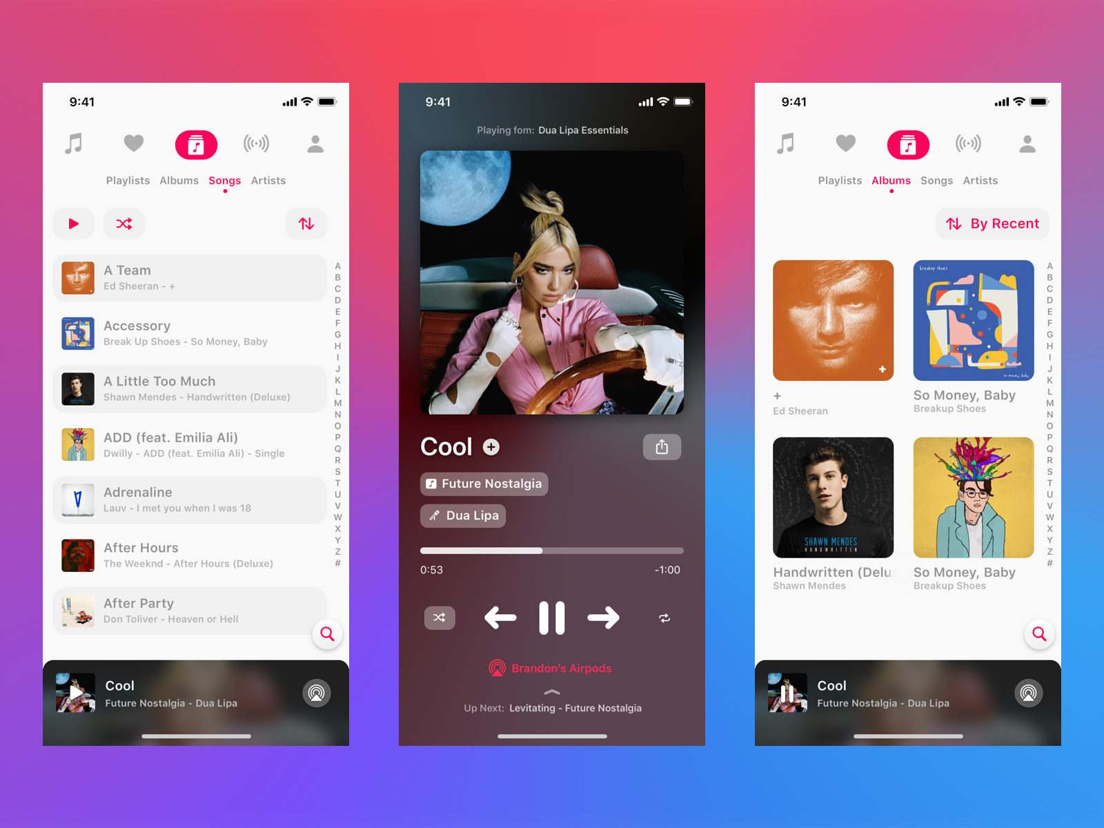 Apple Music Redesign by Brandon Dudley on Dribbble