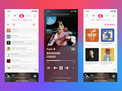 Apple Music Redesign app apple apple music ios music music player sketch ui