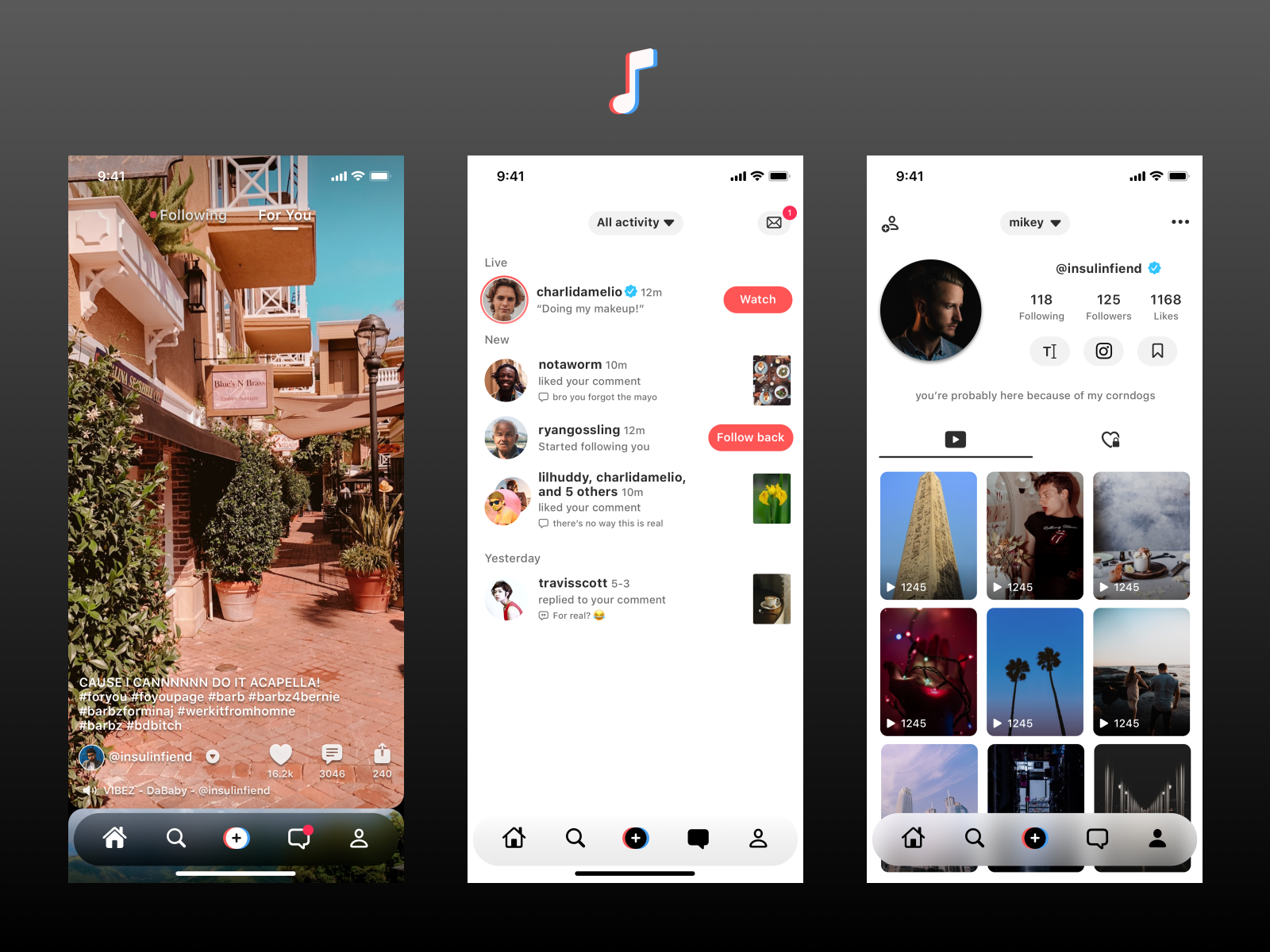 TikTok Redesign by Brandon Dudley on Dribbble