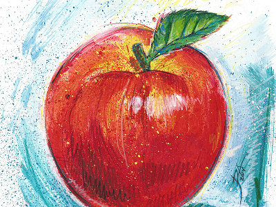 apple for teacher acrylic apple illustration kids pencil teacher
