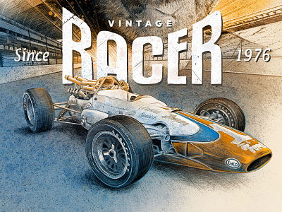 Vintage Racer f1 illustration procreate race car racer vintage