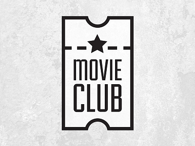 Movie Club club logo movie star ticket