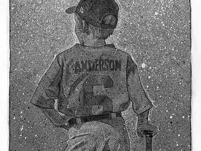 Baseball Poster acrylic baseball illustration pencil poster