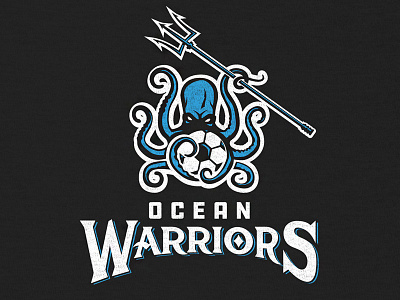 Ocean Warriors Soccer Team kraken logo ocean soccer team trident warriors