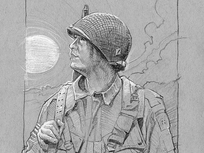 Soldier Sketch bw pencil sketch soldier