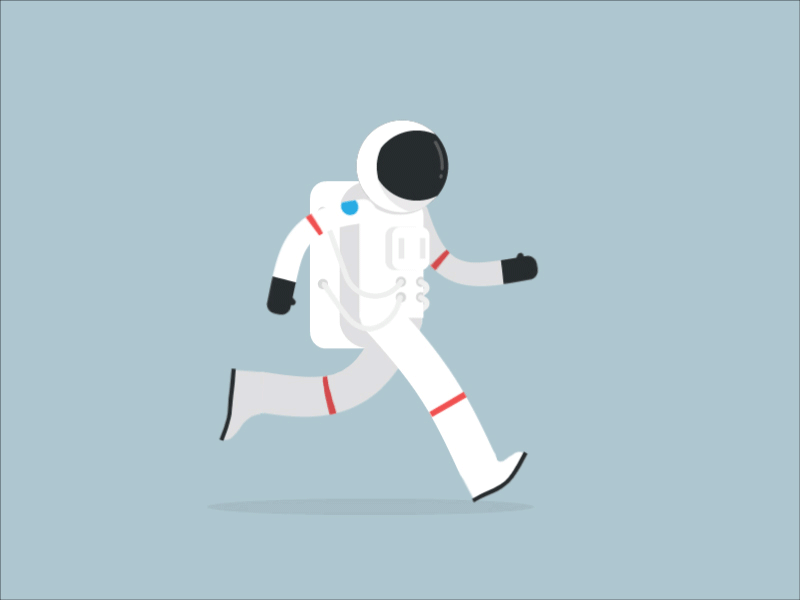Spaceman after effects animation astronaut flat gif space