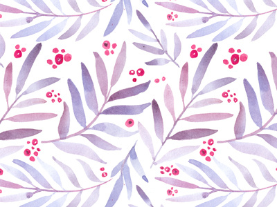 Lavender Botanicals botanical floral handmade illustration leaves pattern watercolor