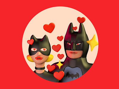 Love Actually❤️ 3d 3d art batman c4d catwoman character cinema4d couples design heart love marvel valentines valentines day