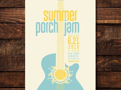 City of Suwanee Summer Porch Jam Poster city government events graphic design poster design