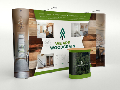 Woodgrain Booth Backdrop branding graphic design