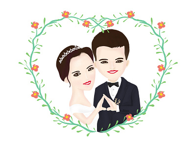 婚礼贺卡02 illustrations love wedding 喜庆 婚礼 插画 贺图