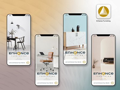 Enhance Furnishing - App Design - Welcome Screens graphic design ui