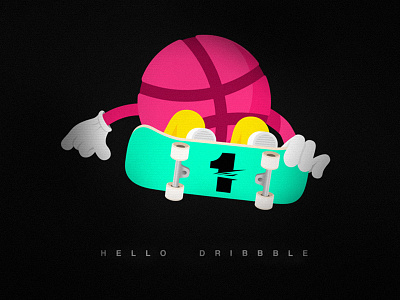 Hello Dribbble color hello dribbble skate