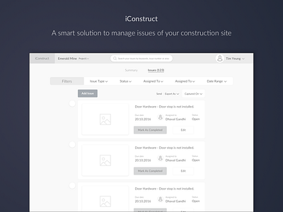 iConstruct, Easy way to manage issues of your construction site