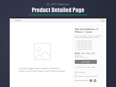 AFG Materassi - Product Landing Page by Dhaval S. Gandhi on Dribbble