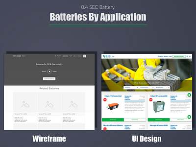 SEC Battery - Batteries by Application best design designer expert india portfolio top ui user experience ux web wireframe