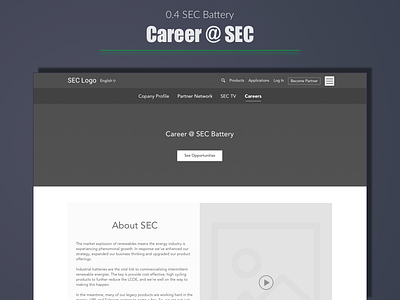 SEC Battery - Career Page best design designer expert india portfolio top ui user experience ux web wireframe