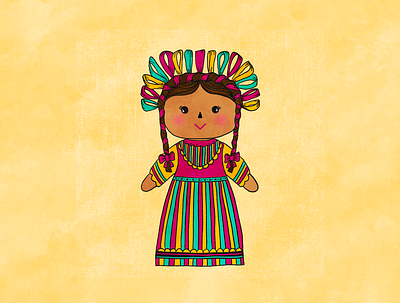 Maria Muñeca colorful digitalart doll illustration indigenous latinx mariamuneca mexican mexicanart mexico photoshop ragdoll raster woi womenofcolor womenofillustration