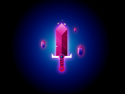 Sword and Gems affinity designer gem glow illustration magic sword vector