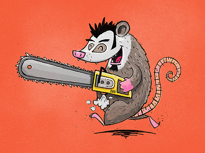 Opossum Final chainsaw dangerous dont ask opossum painting running