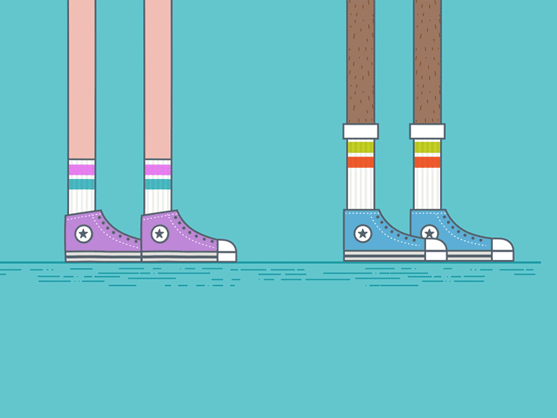 Monday morning calisthenics after effects animated gif animation chuck taylors exercise feet illustration socks