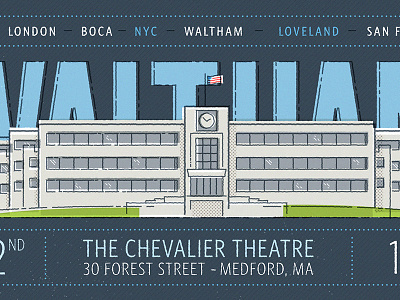 Kickoff graphic 2 building design half-tone illustration stroke waltham