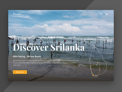 Concept for a Travel Photo Blog blog blue map srilanka theme travel ui