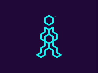 Mr. Hexa hex icon stroke logo design